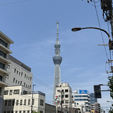 黄金湯までの道のりから見える東京スカイツリー