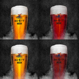 左上)潮香 -SHIOKA HAZY IPA-、右上)INTERVAL ALE -インターバルエール-、左下)FAIRWIND BLONDE ALE -フェアウィンド-、右下)双龍 -SORYU-