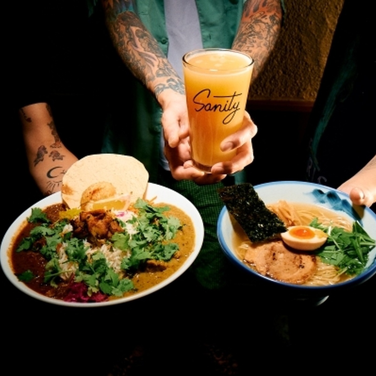 カレー「SPICE THEATER」、クラフトビール「Sanity」、らーめん「AFURI」